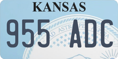 KS license plate 955ADC