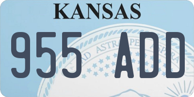 KS license plate 955ADD