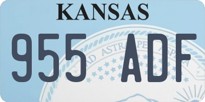 KS license plate 955ADF