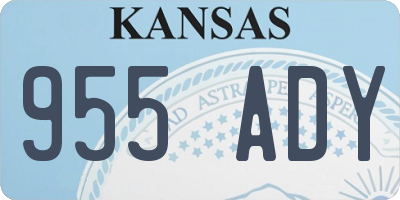 KS license plate 955ADY