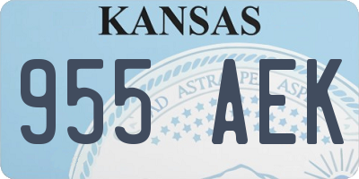 KS license plate 955AEK