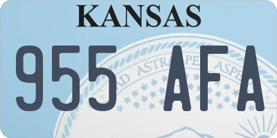 KS license plate 955AFA