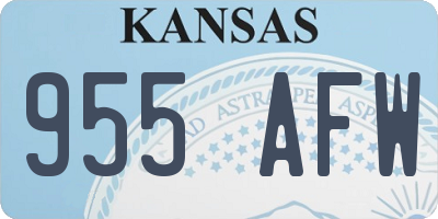 KS license plate 955AFW