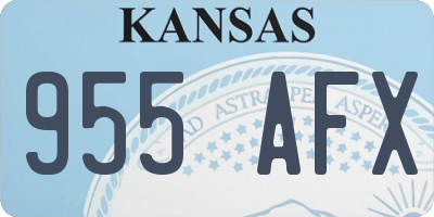KS license plate 955AFX