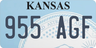 KS license plate 955AGF