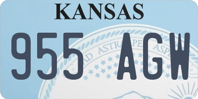 KS license plate 955AGW