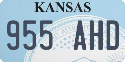 KS license plate 955AHD