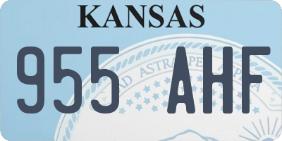 KS license plate 955AHF