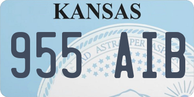 KS license plate 955AIB