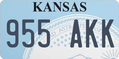 KS license plate 955AKK