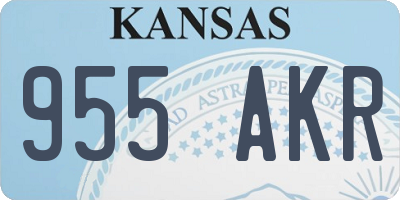 KS license plate 955AKR