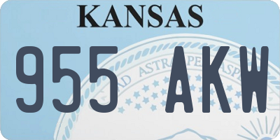 KS license plate 955AKW