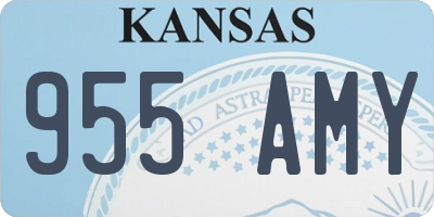 KS license plate 955AMY