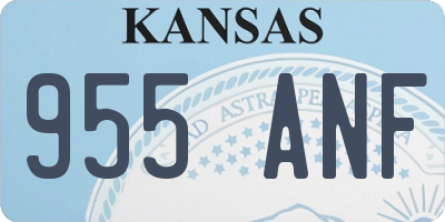 KS license plate 955ANF