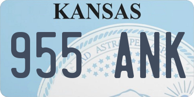 KS license plate 955ANK