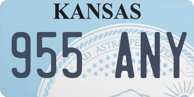 KS license plate 955ANY
