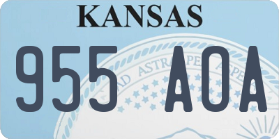 KS license plate 955AOA