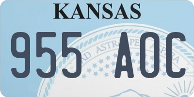 KS license plate 955AOC