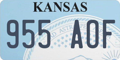 KS license plate 955AOF