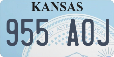 KS license plate 955AOJ