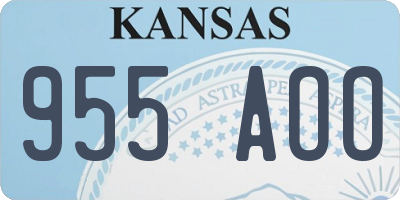 KS license plate 955AOO
