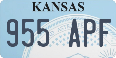 KS license plate 955APF