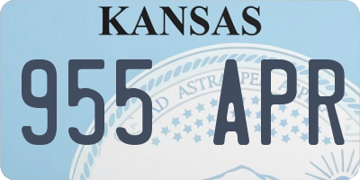KS license plate 955APR
