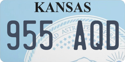 KS license plate 955AQD