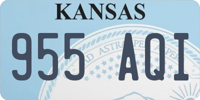 KS license plate 955AQI