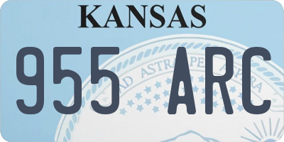 KS license plate 955ARC
