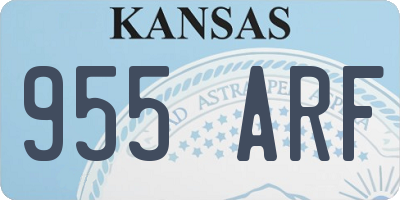 KS license plate 955ARF