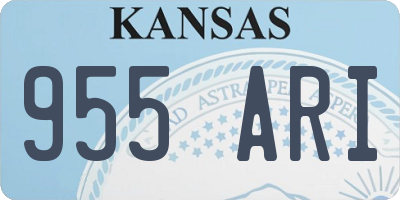 KS license plate 955ARI