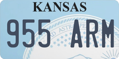 KS license plate 955ARM
