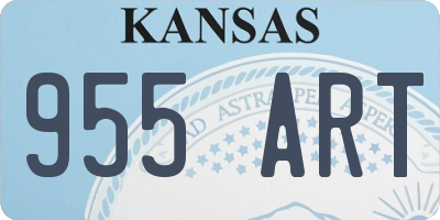 KS license plate 955ART