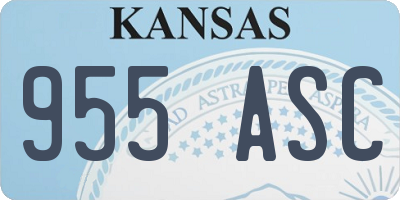 KS license plate 955ASC