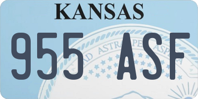 KS license plate 955ASF