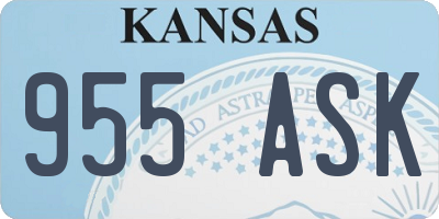 KS license plate 955ASK