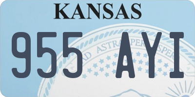 KS license plate 955AYI