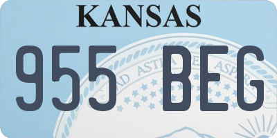 KS license plate 955BEG