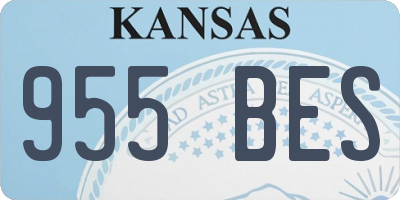 KS license plate 955BES