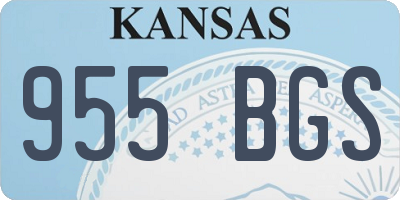 KS license plate 955BGS