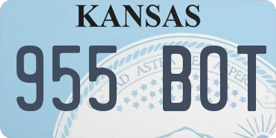 KS license plate 955BOT