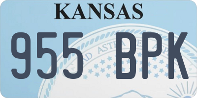 KS license plate 955BPK