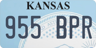 KS license plate 955BPR
