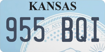 KS license plate 955BQI