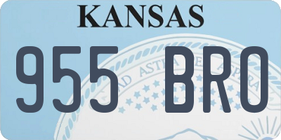 KS license plate 955BRO