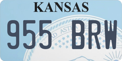 KS license plate 955BRW