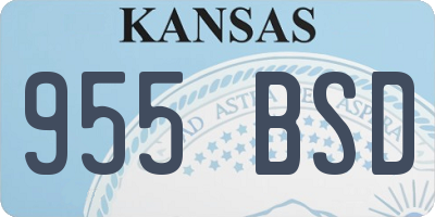 KS license plate 955BSD