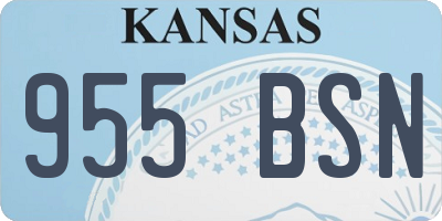 KS license plate 955BSN