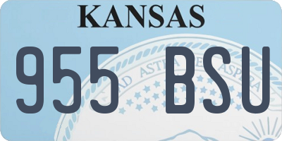 KS license plate 955BSU